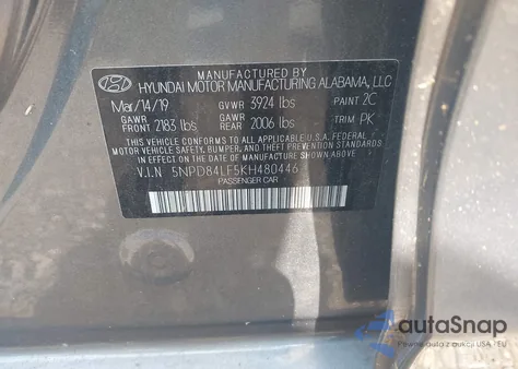 2019 Hyundai Elantra Value Edition from USA, damaged, VIN 5NPD84LF5KH480446